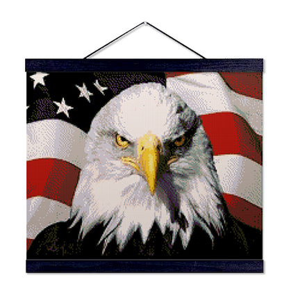 American Flag with Eagle Close-up - Premium Diamond Painting Kit