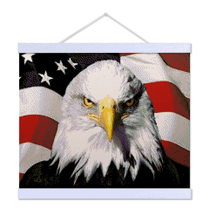 American Flag with Eagle Close-up - Premium Diamond Painting Kit