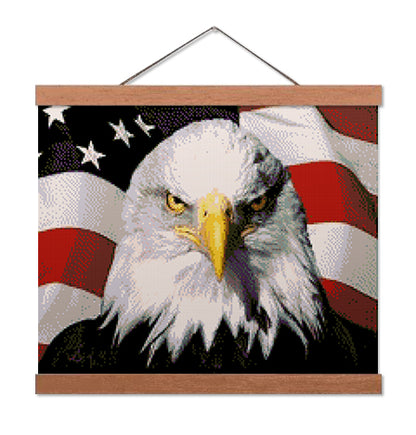 American Flag with Eagle Close-up - Premium Diamond Painting Kit