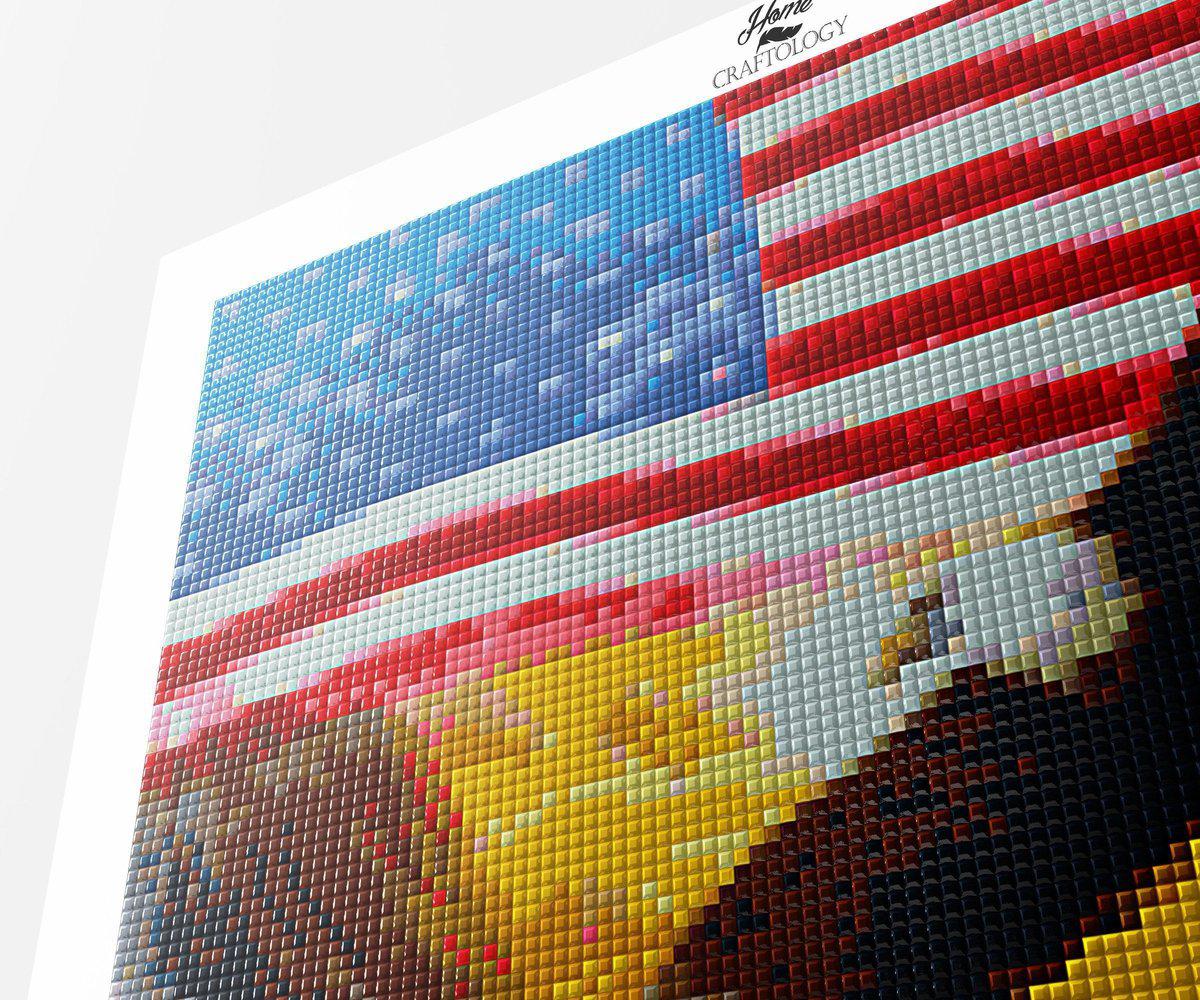 American Flag with Eagle Flying - Premium Diamond Painting Kit