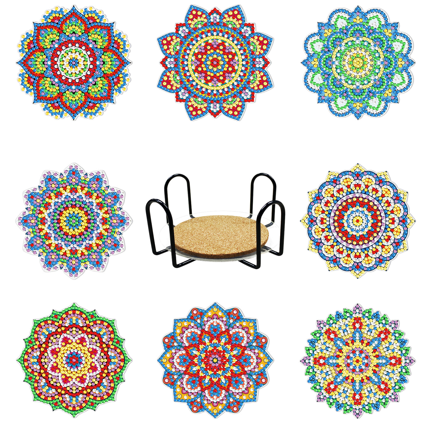Set of 8 Mandala Shapes - Diamond Painting Coaster