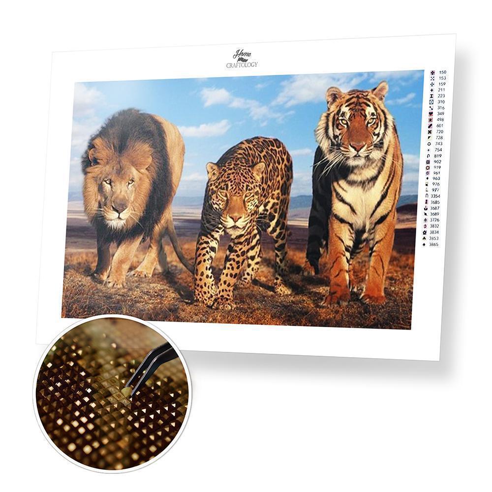 Big Fierce Cats - Diamond Painting Kit - Home Craftology