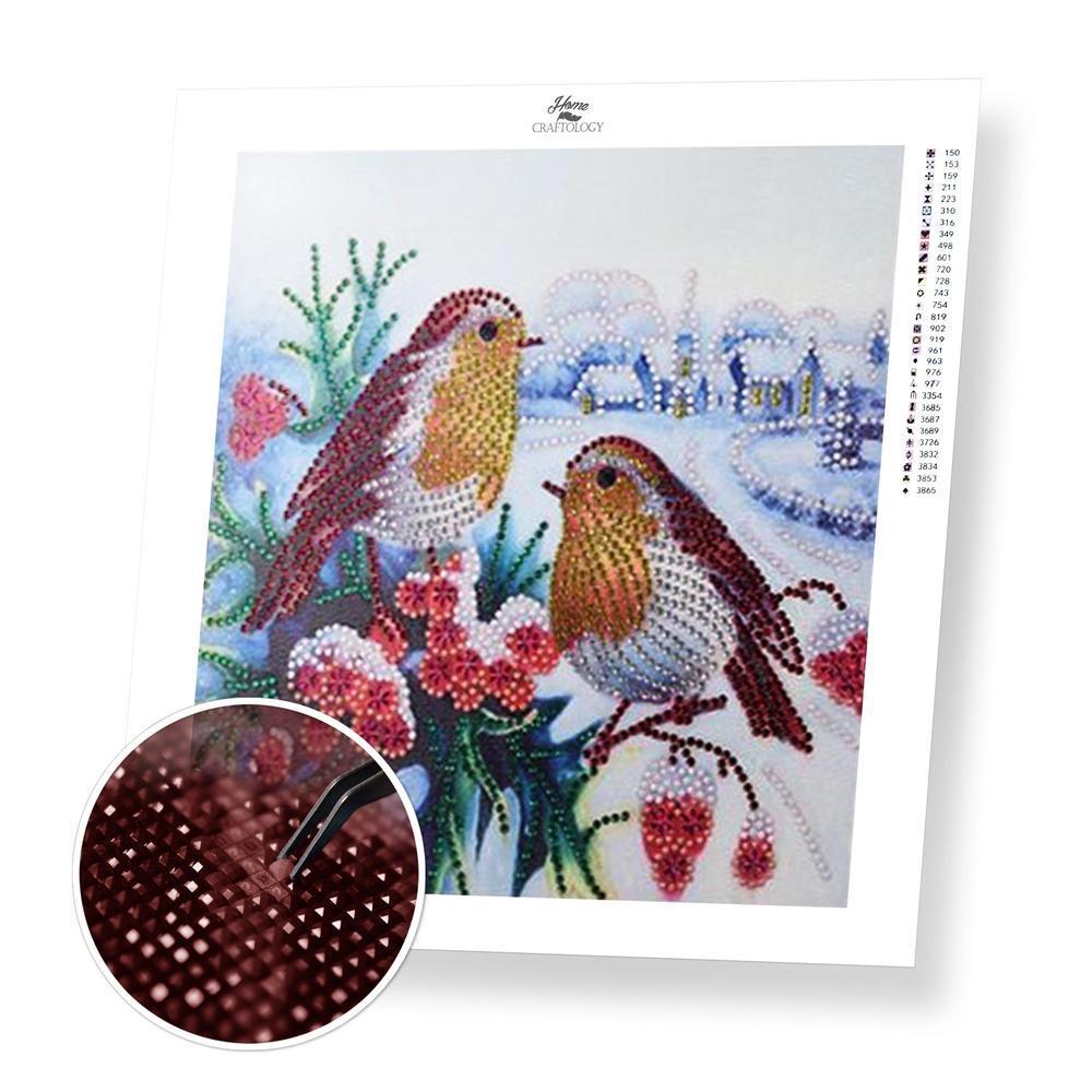 Birds and Beads Gemstone - Premium 5D Poured Glue Diamond Painting Kit