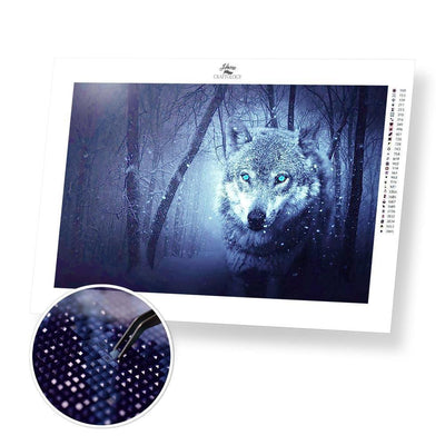 Blue Eyed Wolf - Diamond Painting Kit - Home Craftology