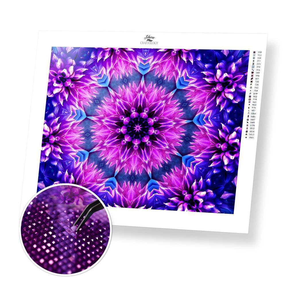 Blue Orchid Mandala - Exclusive Premium Diamond Painting Kit