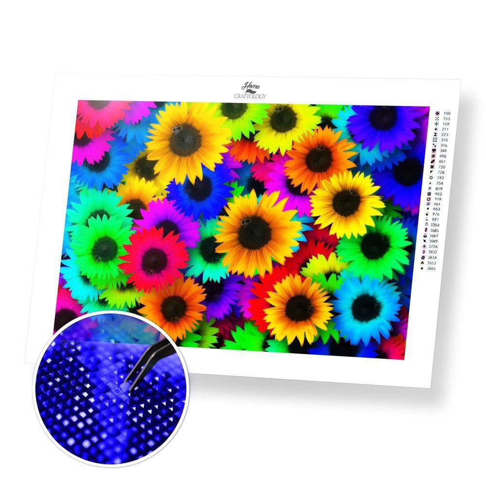 Bouquet of Colorful Sunflowers - Premium Diamond Painting Kit