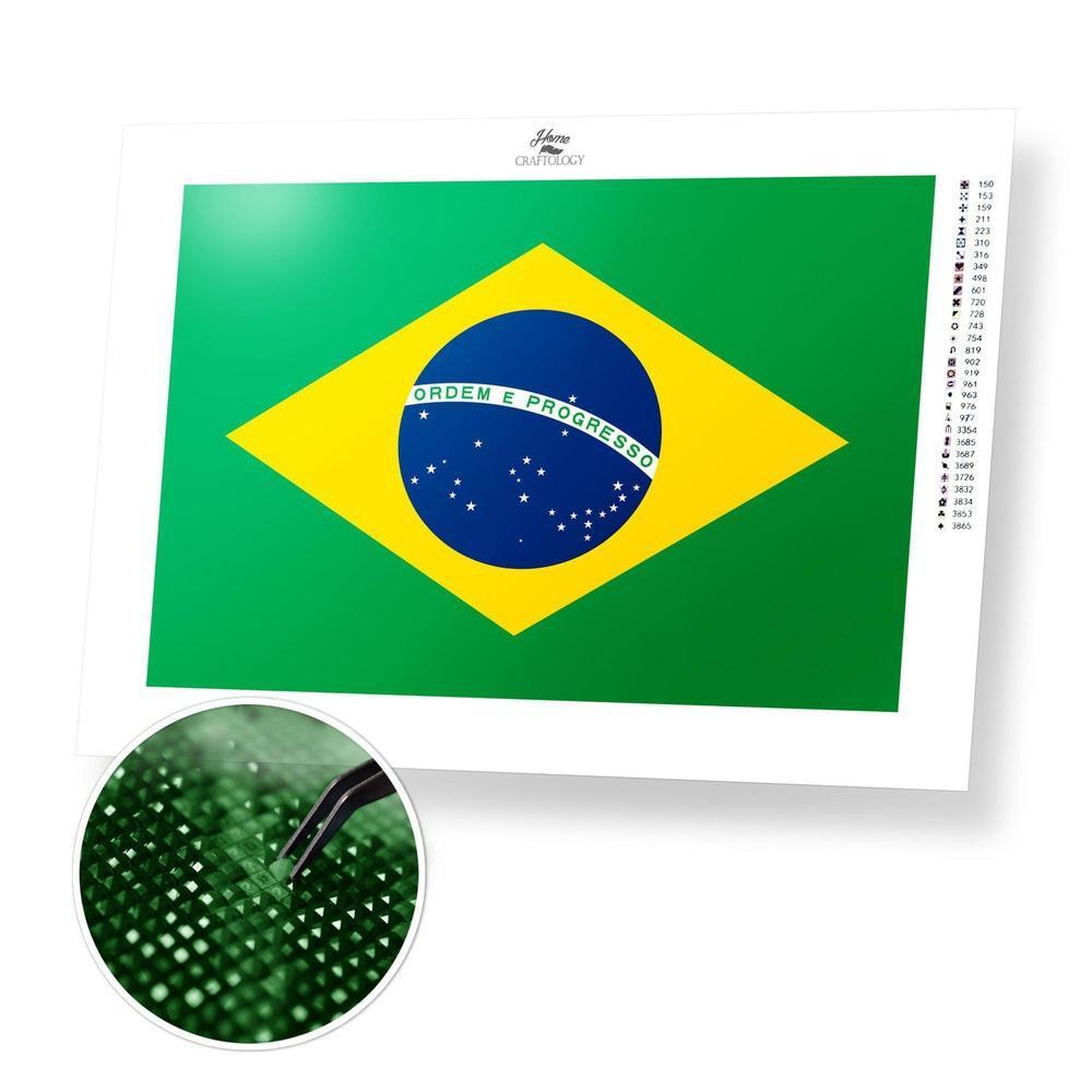 Brazil Flag - Diamond Painting Kit - Home Craftology
