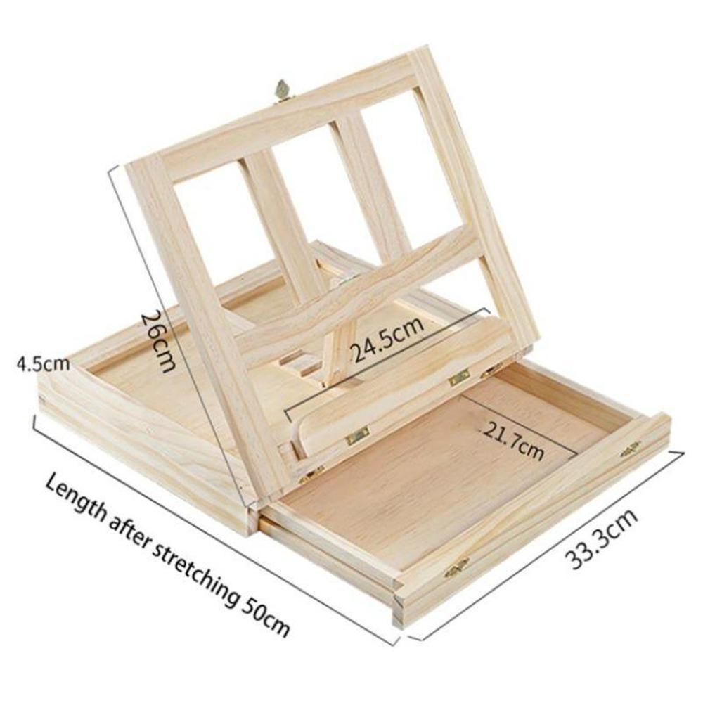 Folding Wooden Table Easel with Drawer