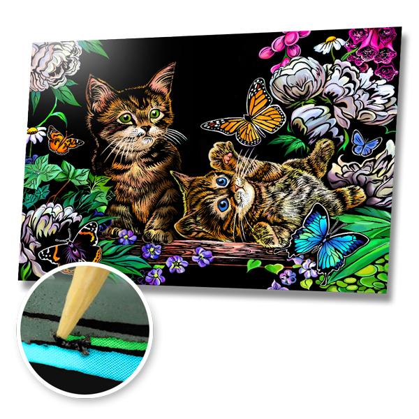 Cats and Kittens Scratch Painting Bundle