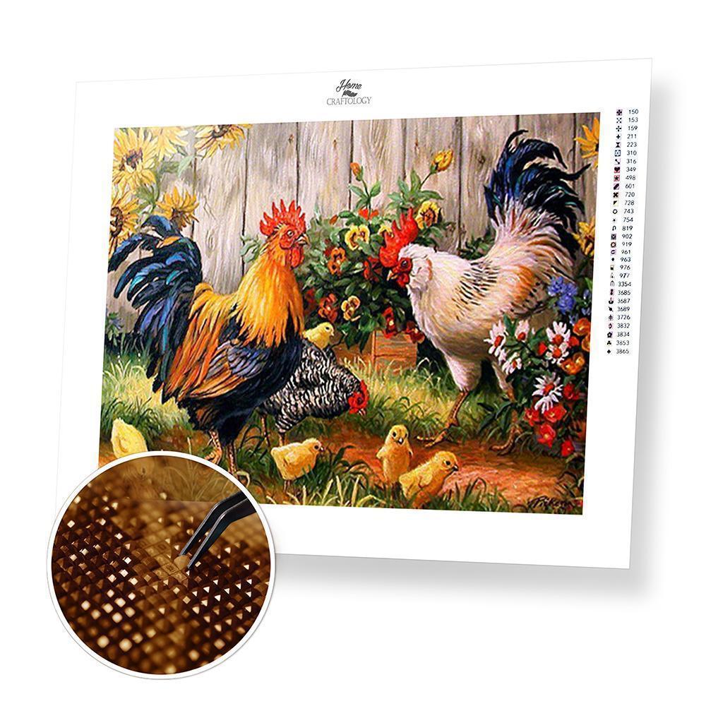 Chickens - Diamond Painting Kit - Home Craftology