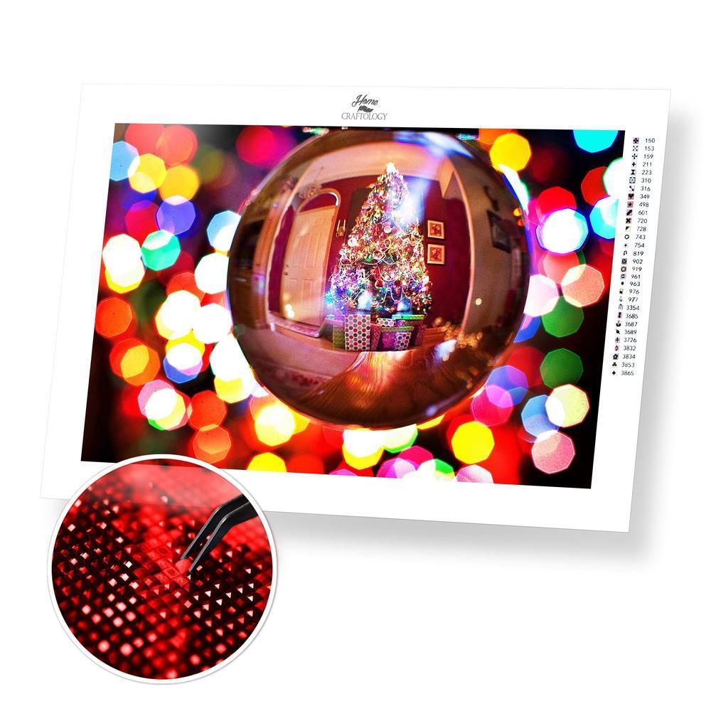 Christmas Ball with Colorful Background - Premium Diamond Painting Kit