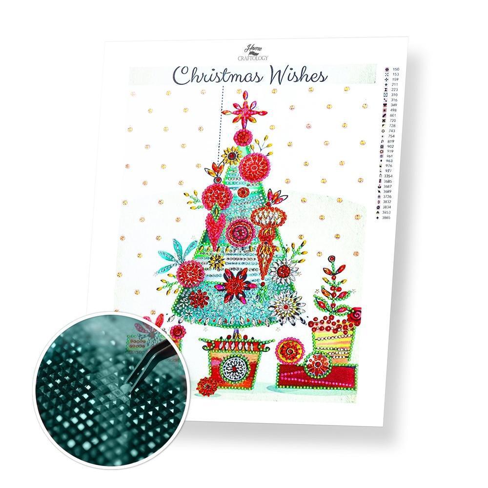 Christmas Wishes Gemstone - Premium 5D Poured Glue Diamond Painting Kit