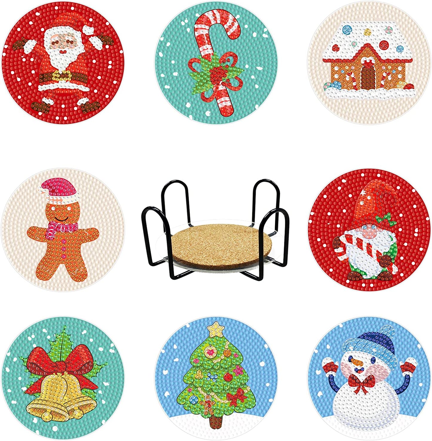 Set of 8 Christmas - Diamond Painting Coaster