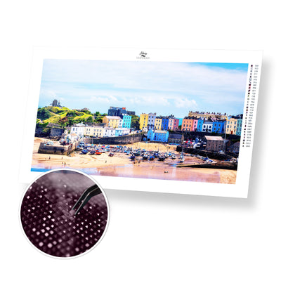 Colored Houses of Tenby - Premium Diamond Painting Kit