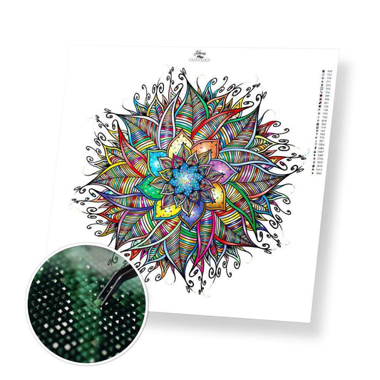 Colorful Flower Mandala - Premium Diamond Painting Kit