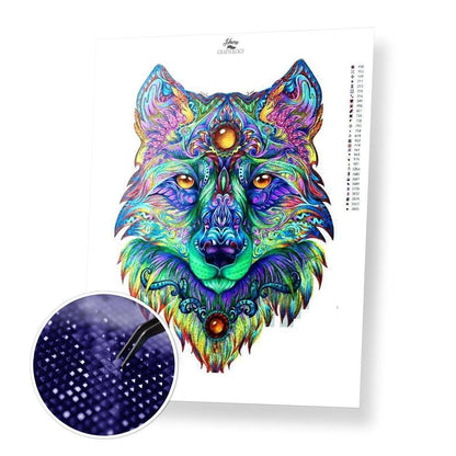 Colorful Wolf - Diamond Painting Kit - Home Craftology