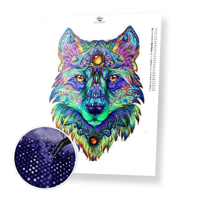 Colorful Wolf - Diamond Painting Kit - Home Craftology