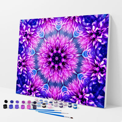 Blue Orchid Mandala Kit - Paint By Numbers