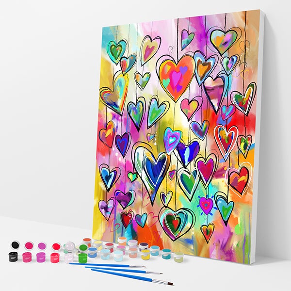 Colorful Hearts Kit - Paint By Numbers