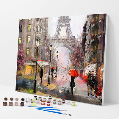Paris in the Rain Kit - Paint By Numbers