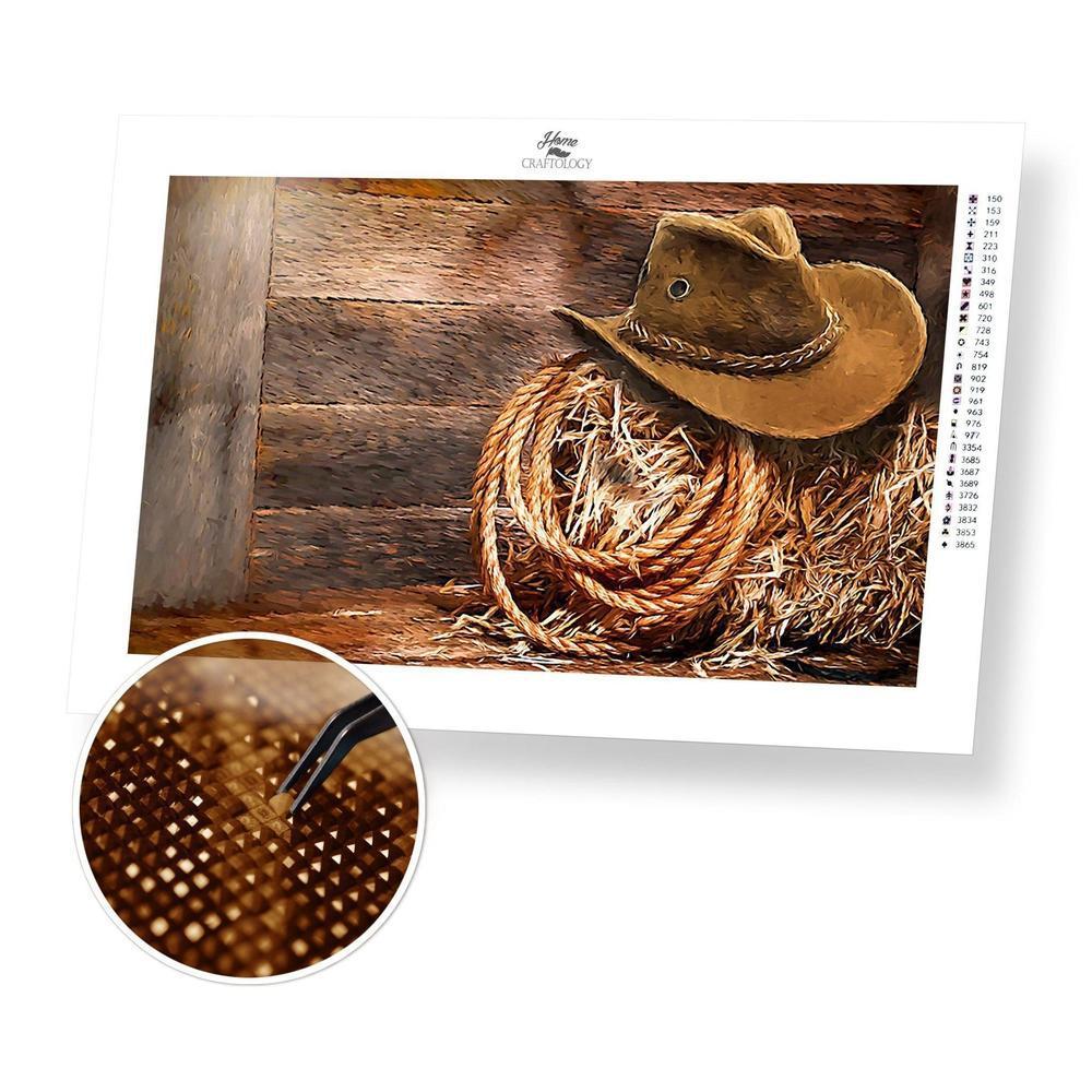 Cowboy Hat and Lasso - Diamond Painting Kit - Home Craftology