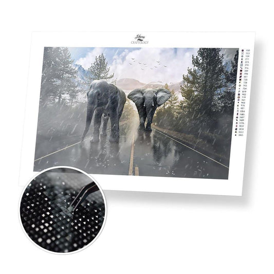 Elephant in the Storm - Diamond Painting Kit - Home Craftology