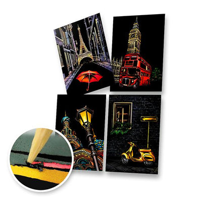 European Holiday Scratch Painting Bundle (A4 Size)
