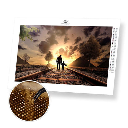 Father and Son Walking - Premium Diamond Painting Kit