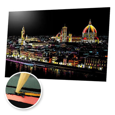 Florence River View, Italy - Scratch Painting Kit