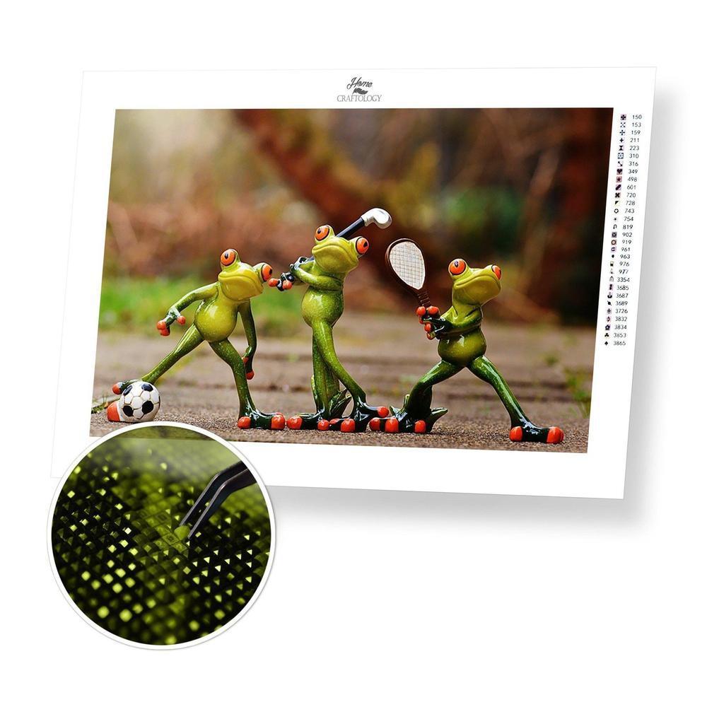 Frogs Playing Sports - Diamond Painting Kit - Home Craftology