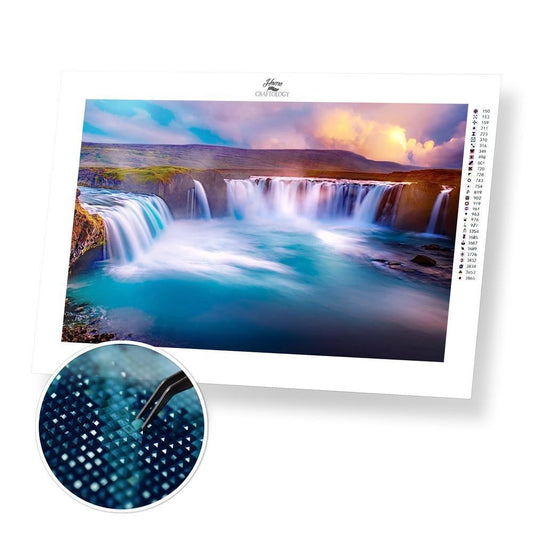 Godafoss Waterfall - Premium Diamond Painting Kit