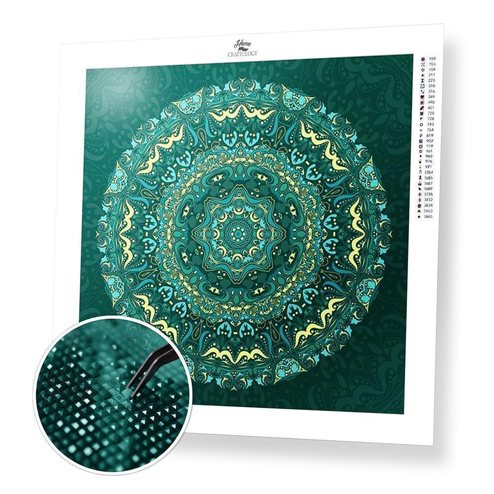 Green Mandala - Diamond Painting Kit - Home Craftology