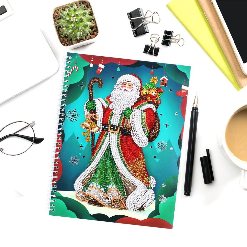 Santa with Gifts - Diamond Painting A5 Notebook