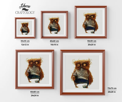 Owl Needs Coffee - Premium Diamond Painting Kit