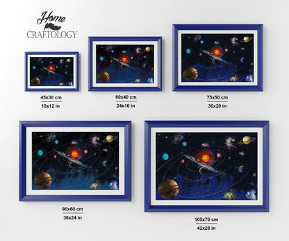 Planets Orbiting the Sun - Premium Diamond Painting Kit