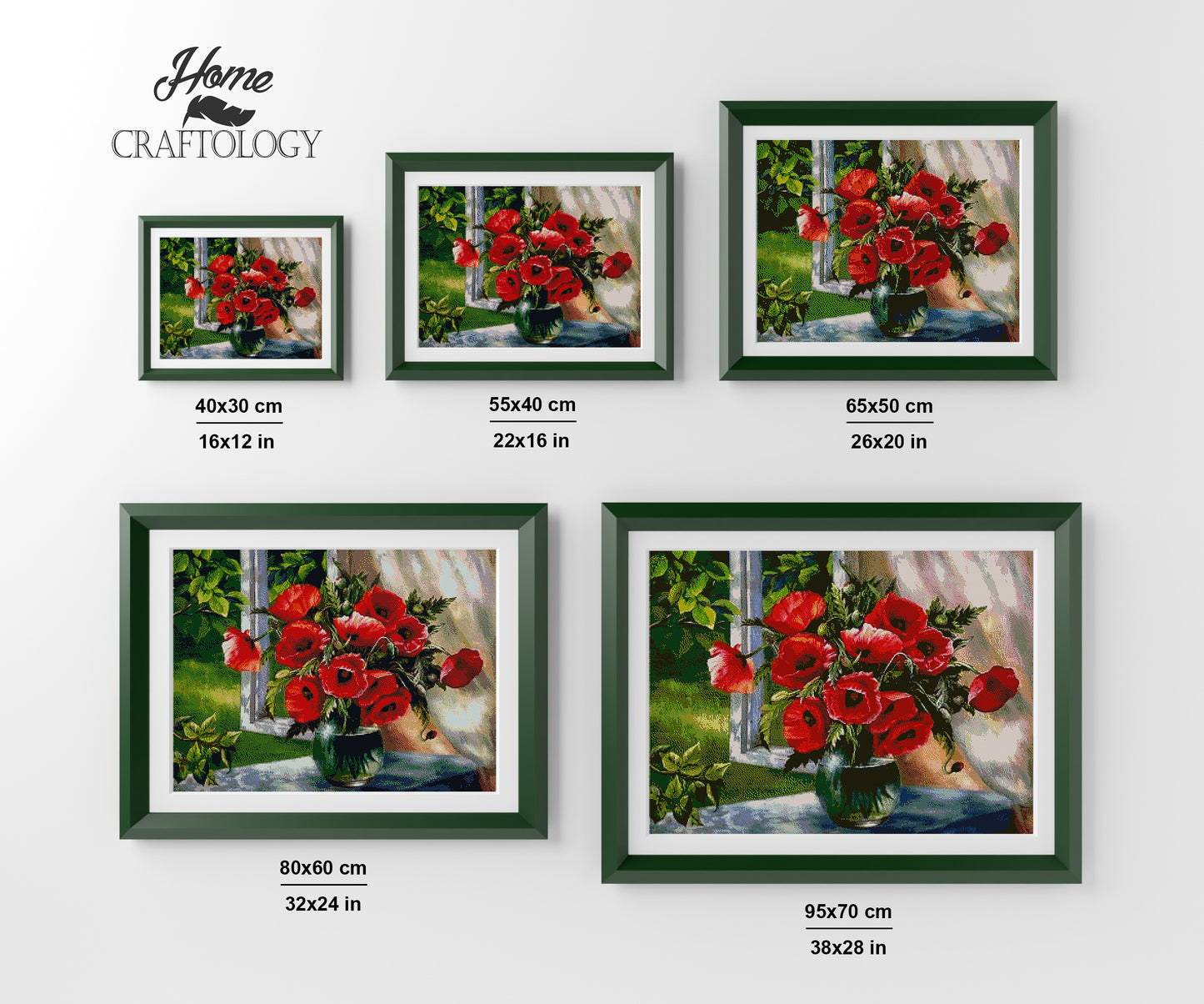 Red Flowers - Premium Diamond Painting Kit