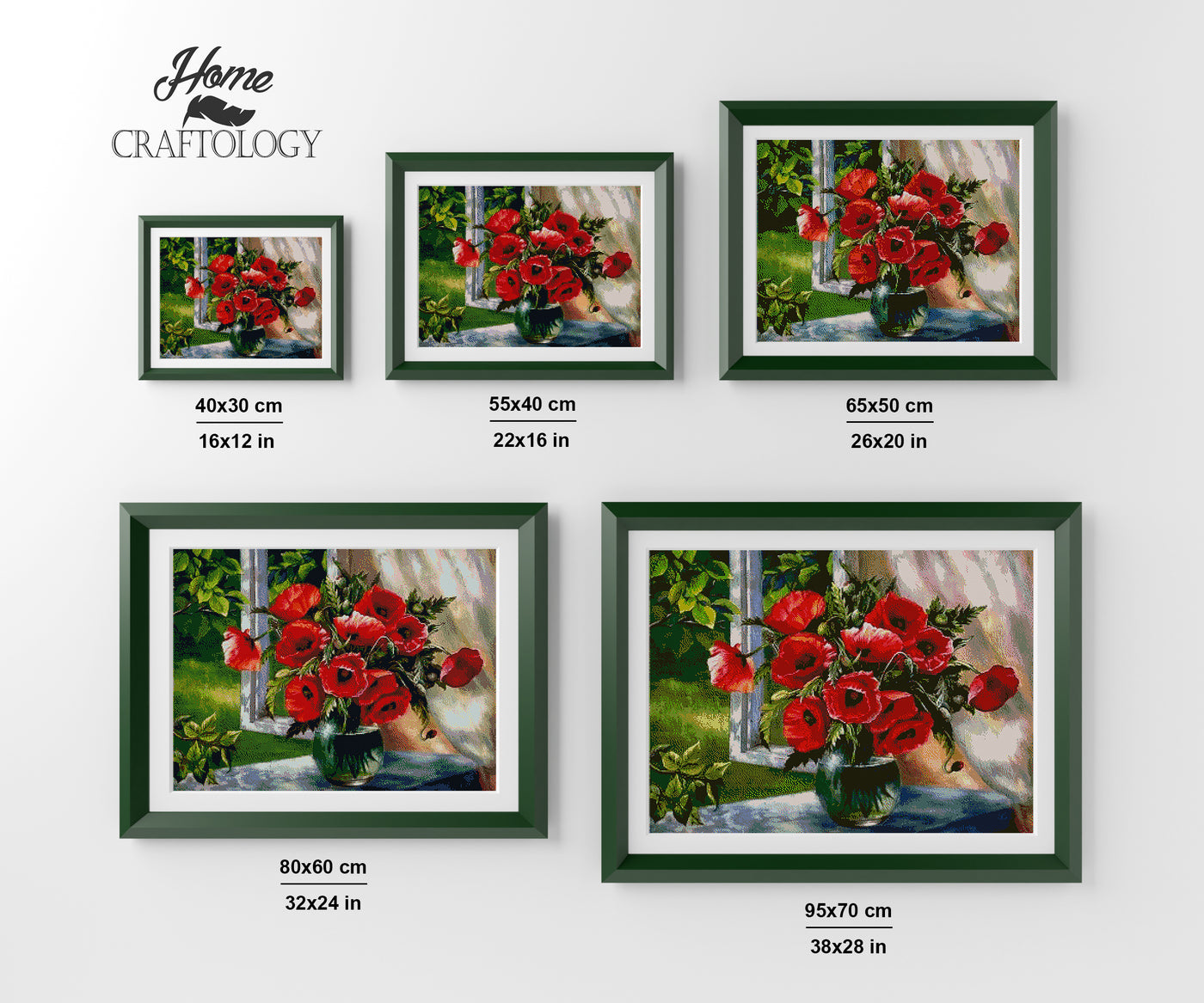 Red Flowers - Premium Diamond Painting Kit