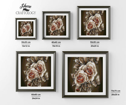 Sepia Roses - Premium Diamond Painting Kit