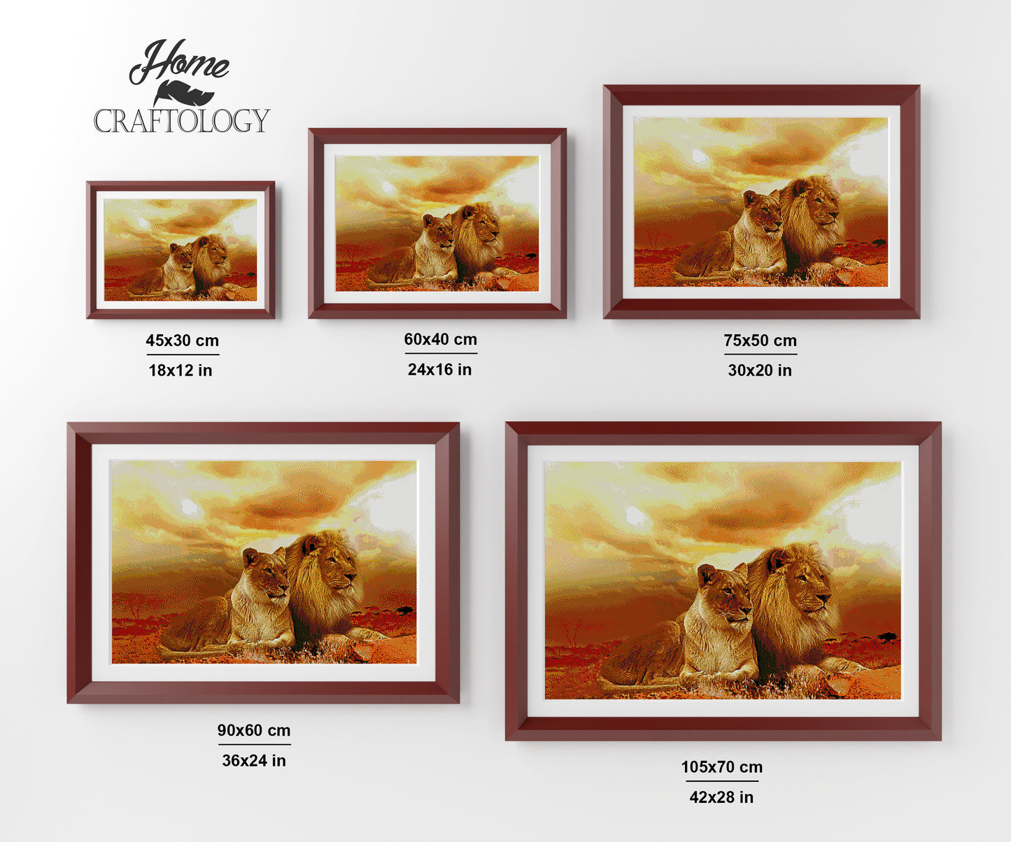 Lion and Lioness - Premium Diamond Painting Kit