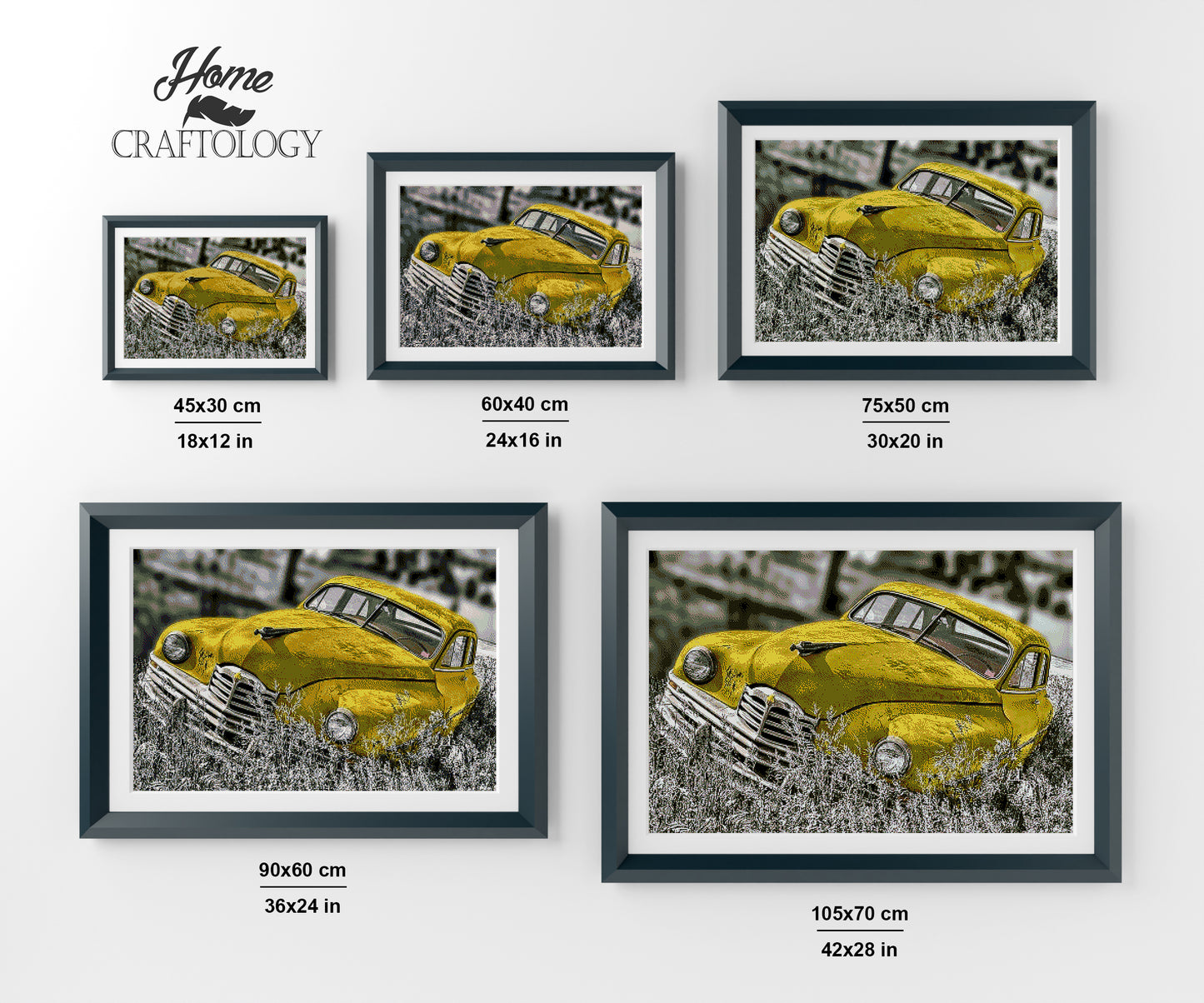 Yellow Vintage Car - Premium Diamond Painting Kit
