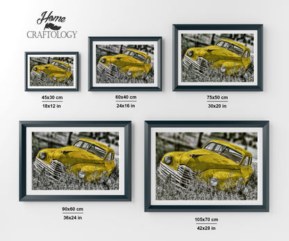 Yellow Vintage Car - Premium Diamond Painting Kit