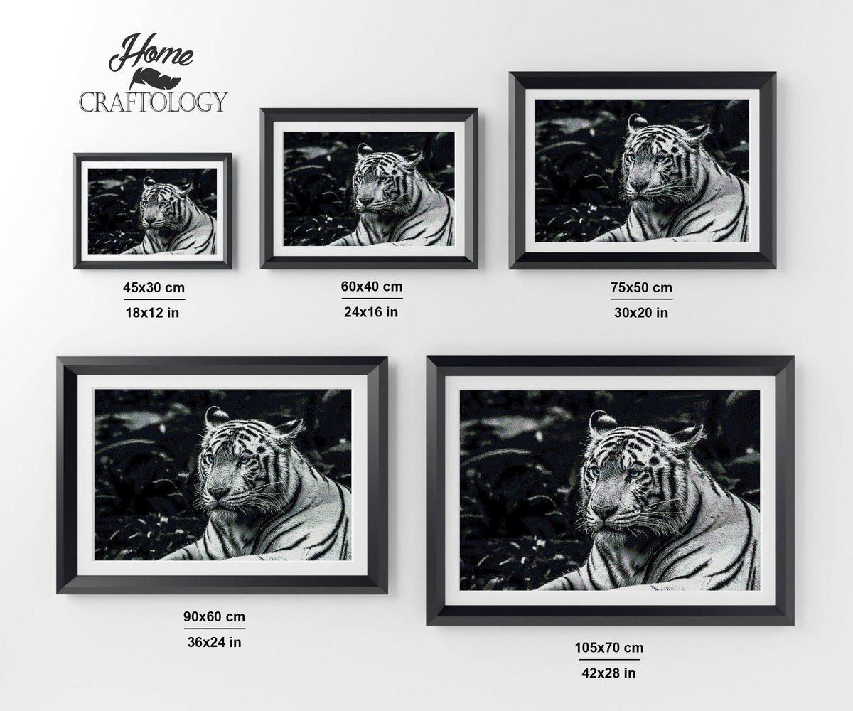 Black and White Tiger - Premium Diamond Painting Kit