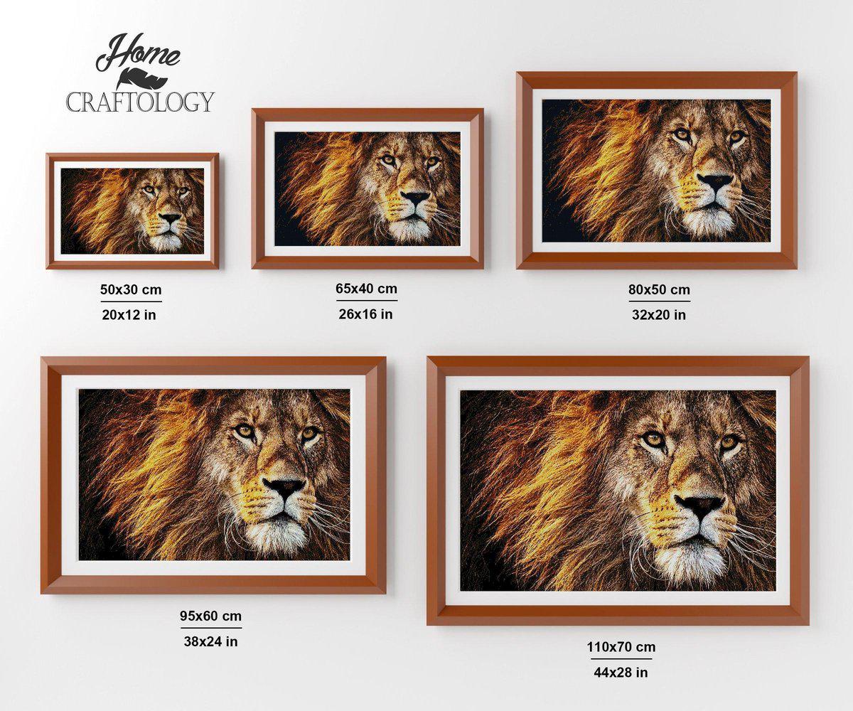 Lion Close-up - Premium Diamond Painting Kit