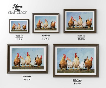 Five Chickens - Premium Diamond Painting Kit