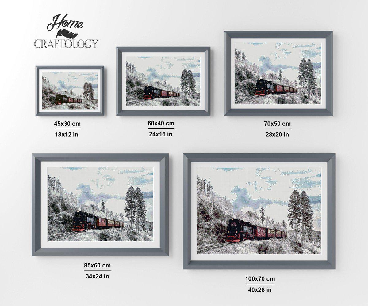 Winter Train - Premium Diamond Painting Kit