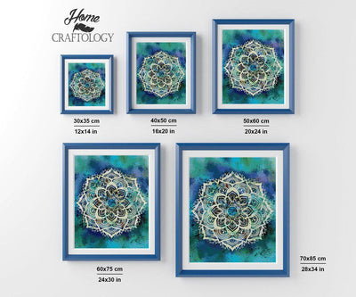 Blue and Green Mandala - Premium Diamond Painting Kit