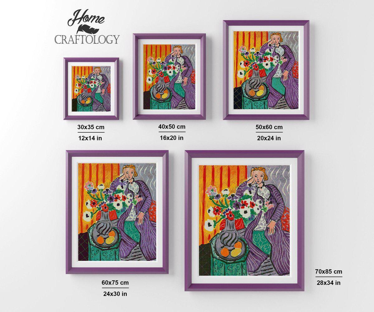 Purple Robe and Anemones - Premium Diamond Painting Kit
