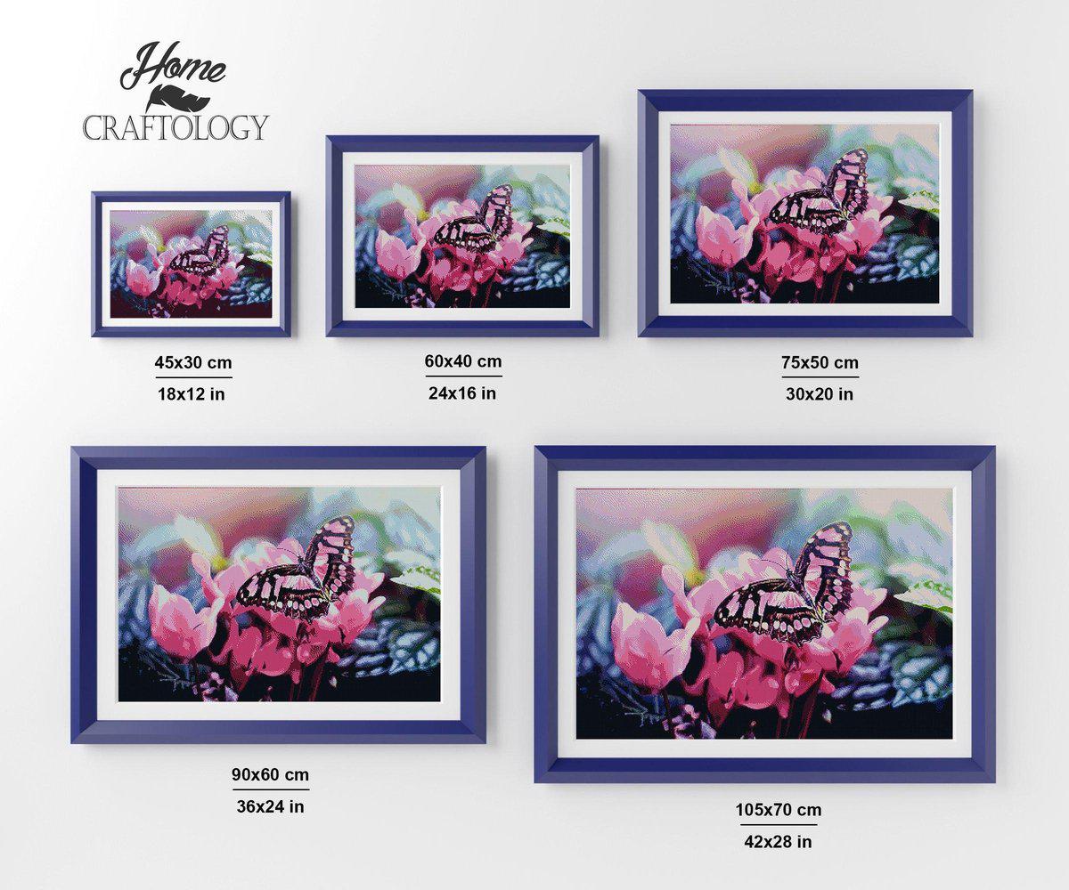 Pink and Black Butterfly - Premium Diamond Painting Kit
