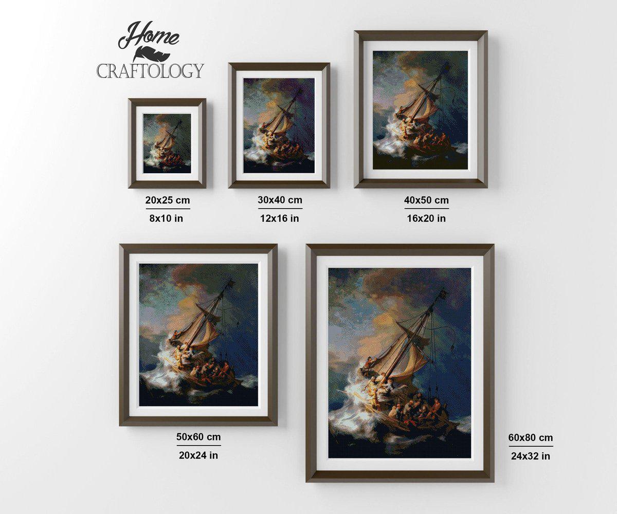 The Storm on the Sea of Galilee - Premium Diamond Painting Kit