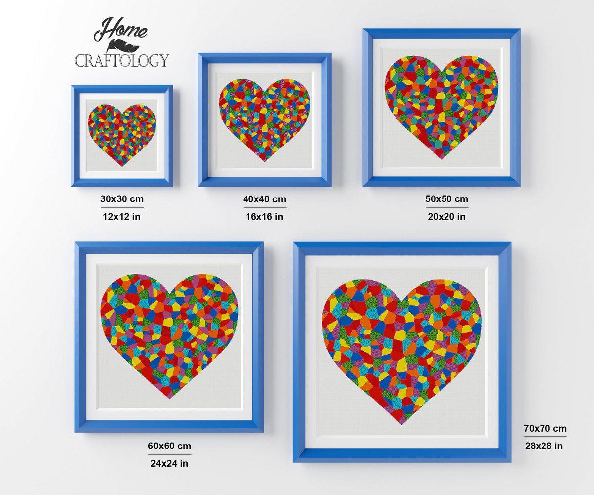 Heart with Geometric Patterns - Premium Diamond Painting Kit